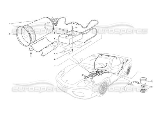 a part diagram from the Ferrari 360 parts catalogue