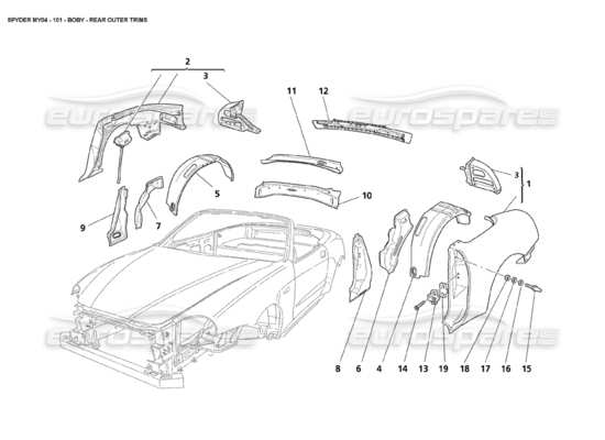 a part diagram from the Maserati 4200 parts catalogue