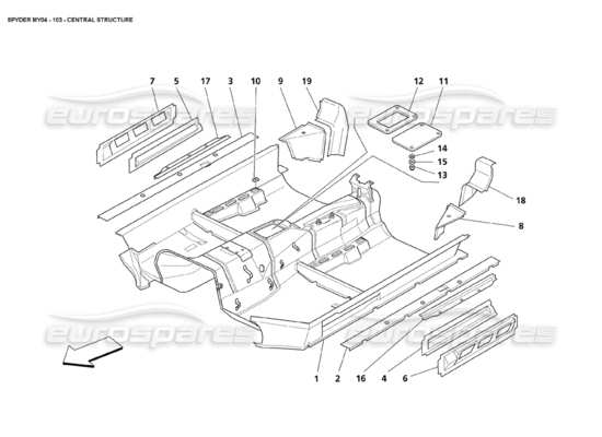 a part diagram from the Maserati 4200 parts catalogue