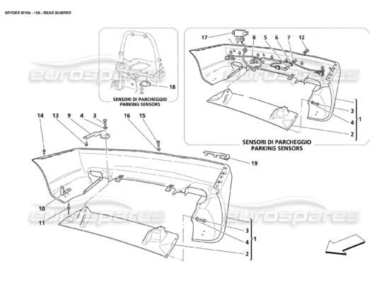 a part diagram from the Maserati 4200 parts catalogue