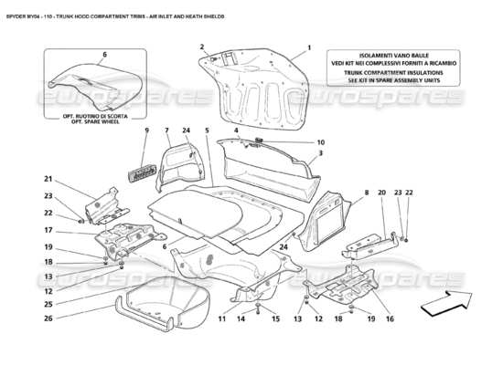 a part diagram from the Maserati 4200 parts catalogue