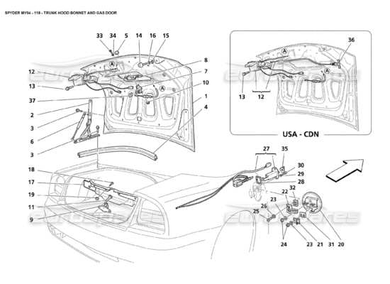 a part diagram from the Maserati 4200 parts catalogue