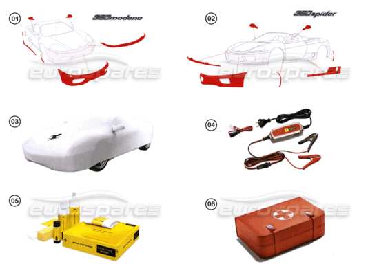 a part diagram from the Ferrari 360 parts catalogue