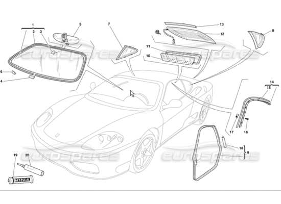 a part diagram from the Ferrari 360 parts catalogue