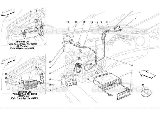 a part diagram from the Ferrari 360 parts catalogue