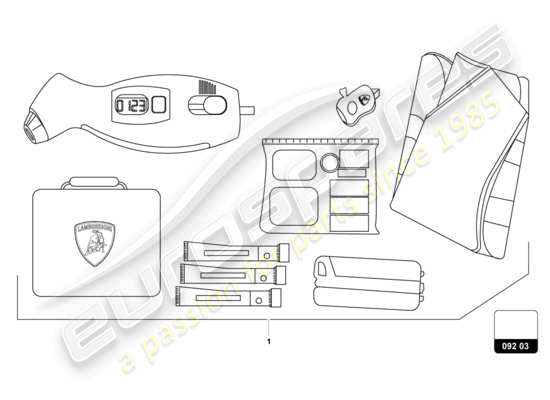 a part diagram from the Lamborghini Urus parts catalogue