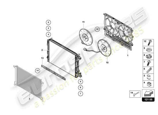 a part diagram from the Lamborghini Urus parts catalogue