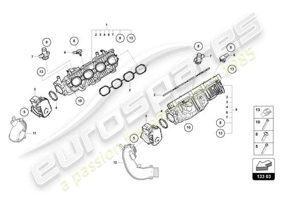 a part diagram from the Lamborghini Urus parts catalogue