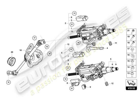 a part diagram from the Lamborghini Urus parts catalogue