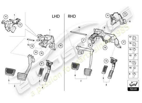 a part diagram from the Lamborghini Urus parts catalogue