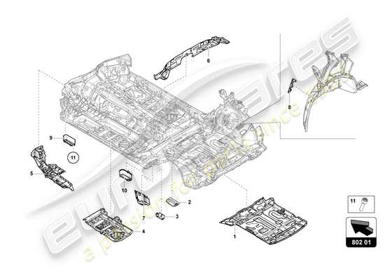 a part diagram from the Lamborghini Urus parts catalogue