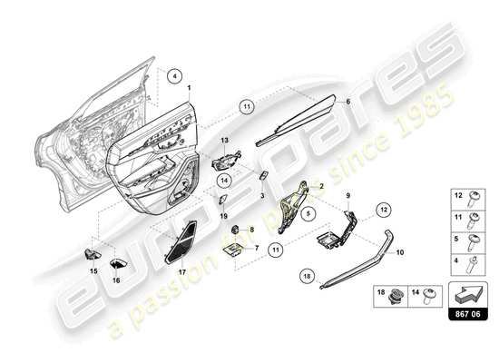 a part diagram from the Lamborghini Urus parts catalogue