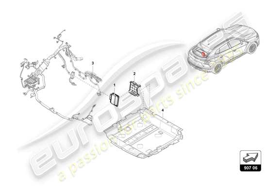 a part diagram from the Lamborghini Urus parts catalogue