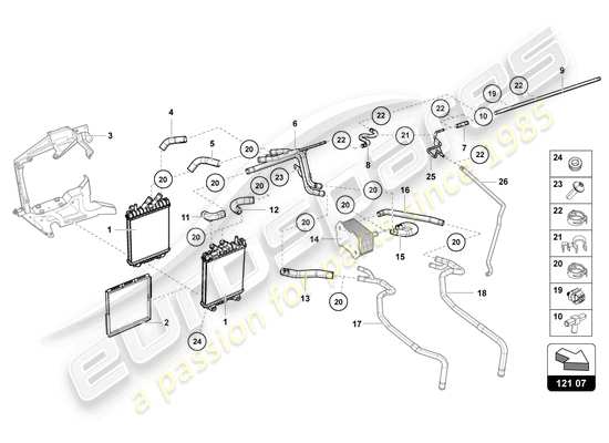 a part diagram from the Lamborghini Countach parts catalogue