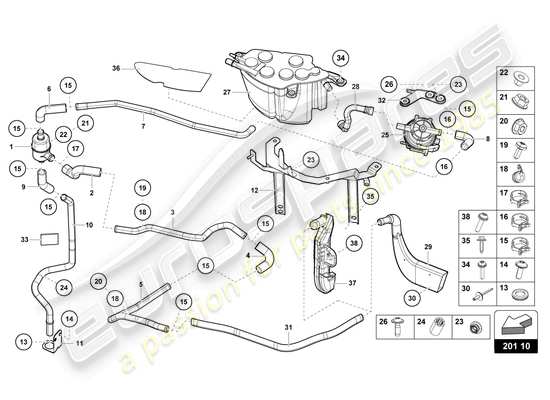 a part diagram from the Lamborghini Countach parts catalogue