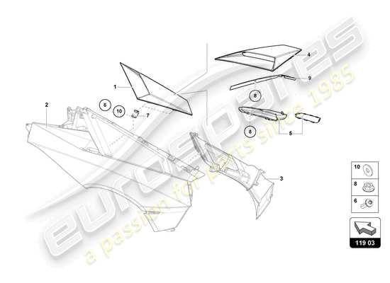 a part diagram from the Lamborghini Aventador LP770-4 SVJ parts catalogue