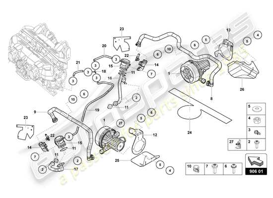 a part diagram from the Lamborghini Aventador LP770-4 SVJ parts catalogue