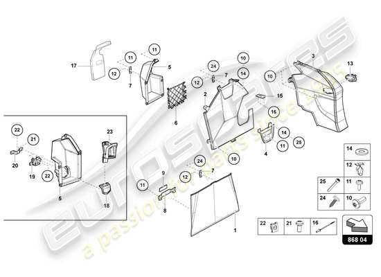 a part diagram from the Lamborghini Aventador LP770-4 SVJ parts catalogue