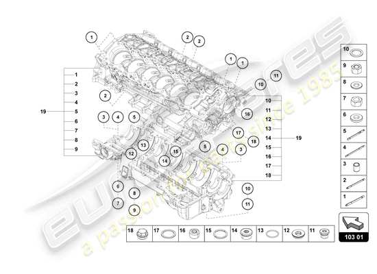 a part diagram from the Lamborghini Aventador Ultimae parts catalogue