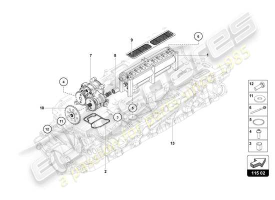 a part diagram from the Lamborghini Aventador Ultimae parts catalogue