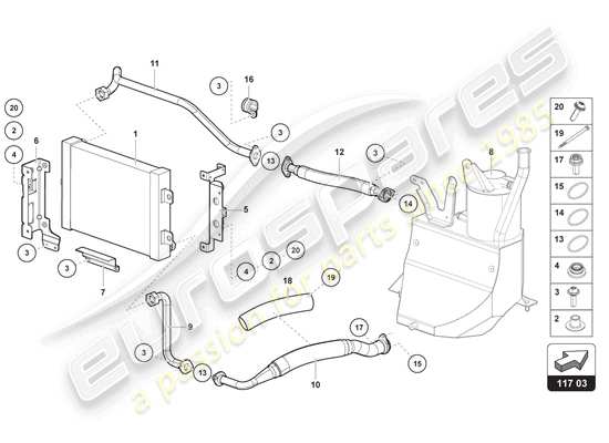 a part diagram from the Lamborghini Aventador Ultimae parts catalogue