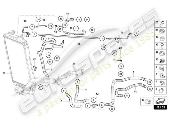 a part diagram from the Lamborghini Aventador Ultimae parts catalogue