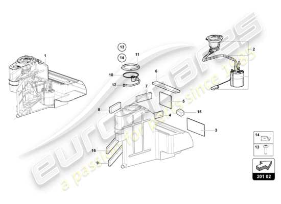 a part diagram from the Lamborghini Aventador Ultimae parts catalogue