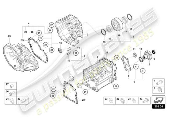 a part diagram from the Lamborghini Aventador Ultimae parts catalogue