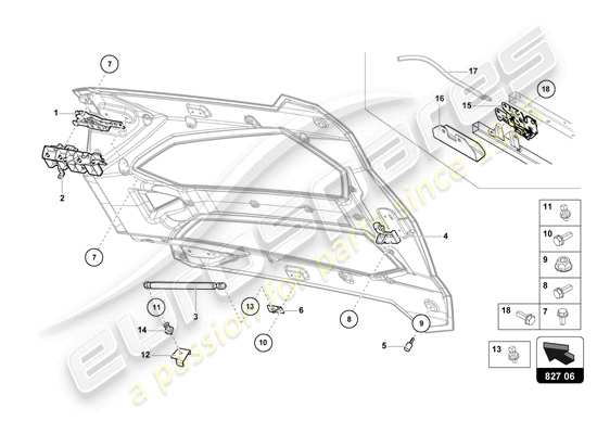 a part diagram from the Lamborghini Aventador Ultimae parts catalogue