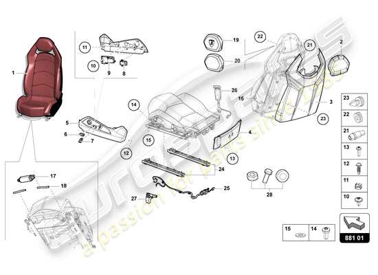 a part diagram from the Lamborghini Aventador Ultimae parts catalogue