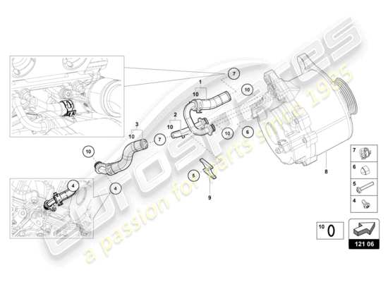 a part diagram from the Lamborghini Huracan STO parts catalogue