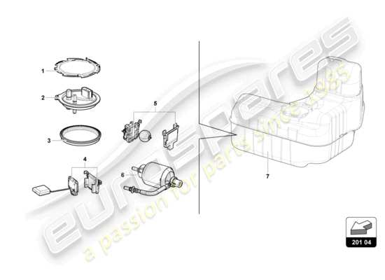 a part diagram from the Lamborghini Huracan STO parts catalogue