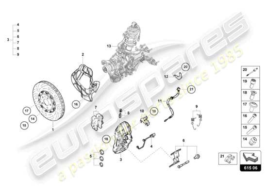 a part diagram from the Lamborghini Huracan STO parts catalogue