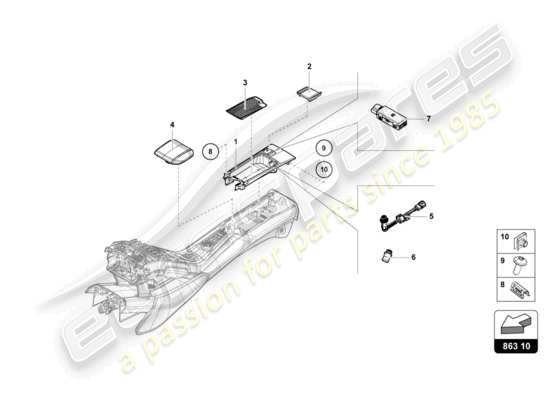 a part diagram from the Lamborghini Huracan STO parts catalogue