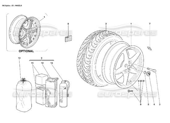 a part diagram from the Ferrari 360 parts catalogue