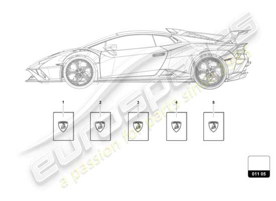 a part diagram from the Lamborghini Huracan STO parts catalogue