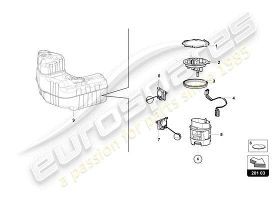 a part diagram from the Lamborghini Huracan STO parts catalogue