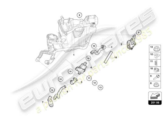 a part diagram from the Lamborghini Huracan STO parts catalogue