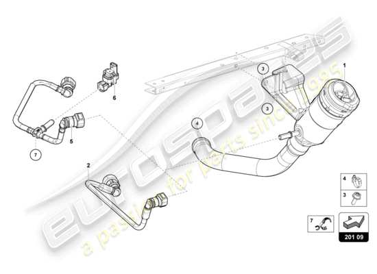 a part diagram from the Lamborghini Huracan STO parts catalogue