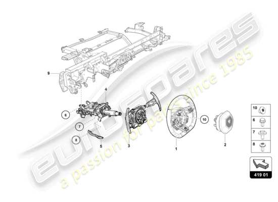 a part diagram from the Lamborghini Huracan STO parts catalogue