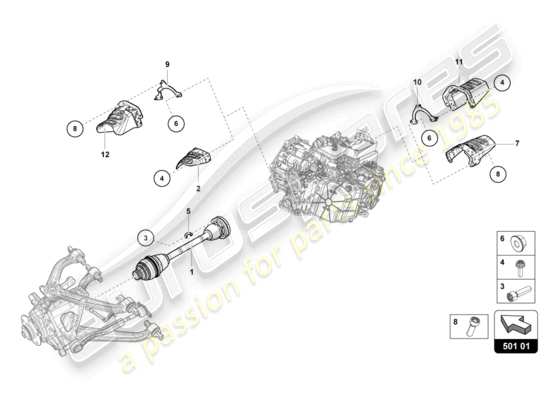 a part diagram from the Lamborghini Huracan STO parts catalogue