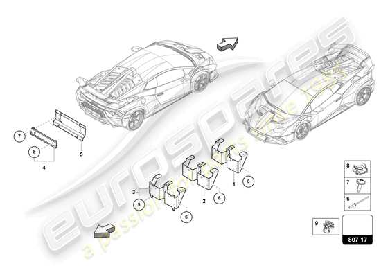 a part diagram from the Lamborghini Huracan STO parts catalogue