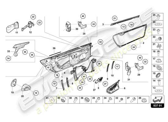 a part diagram from the Lamborghini Huracan STO parts catalogue