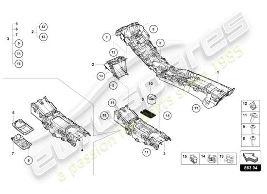 a part diagram from the Lamborghini Huracan STO parts catalogue