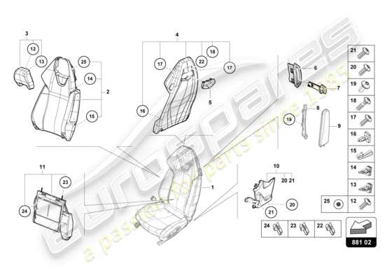 a part diagram from the Lamborghini Huracan STO parts catalogue