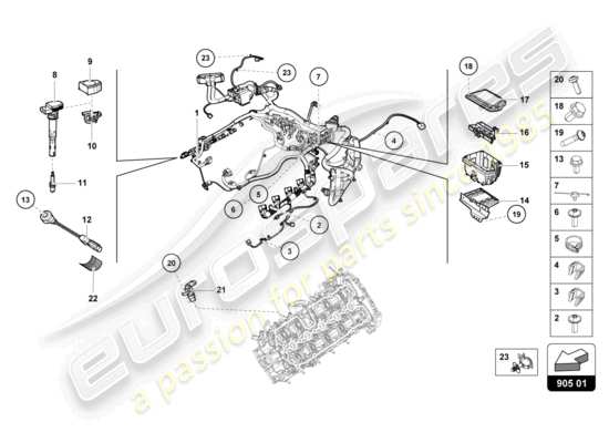 a part diagram from the Lamborghini Huracan STO parts catalogue