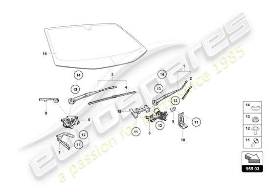 a part diagram from the Lamborghini Huracan STO parts catalogue