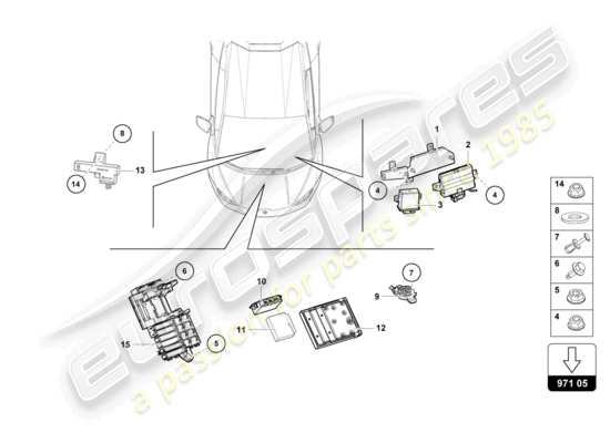 a part diagram from the Lamborghini Huracan STO parts catalogue