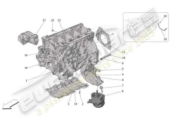 a part diagram from the Maserati Grecale parts catalogue