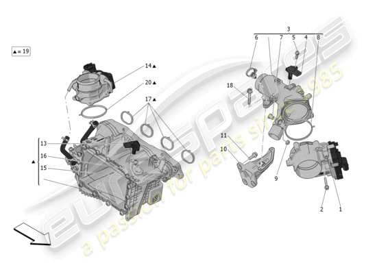 a part diagram from the Maserati Grecale parts catalogue